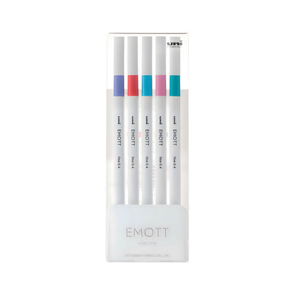 Uni Mitsubishi Emott Fineliner 5 - Color Set No.5 Candy POP Color - Fine - Tip Markers