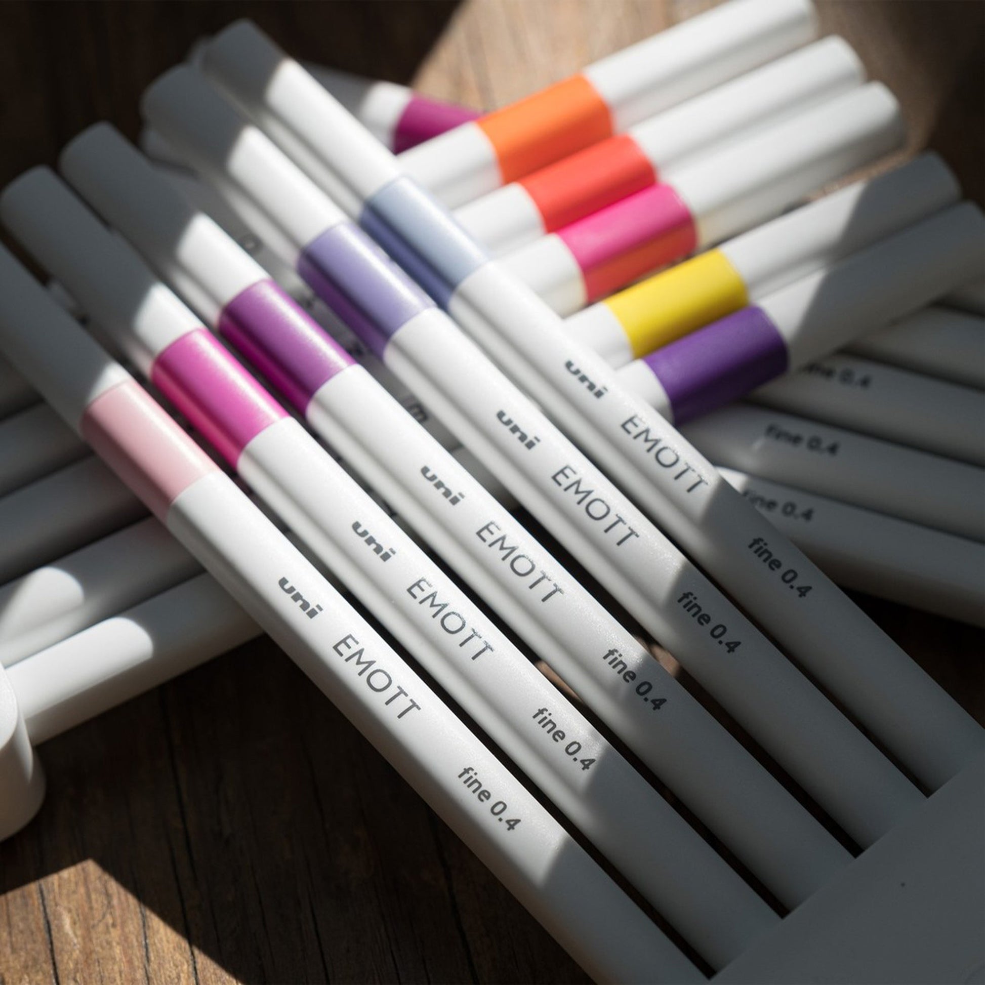 Uni Mitsubishi Emott Fineliner 5 - Color Set No.7 Floral Color - Fine - Tip Markers