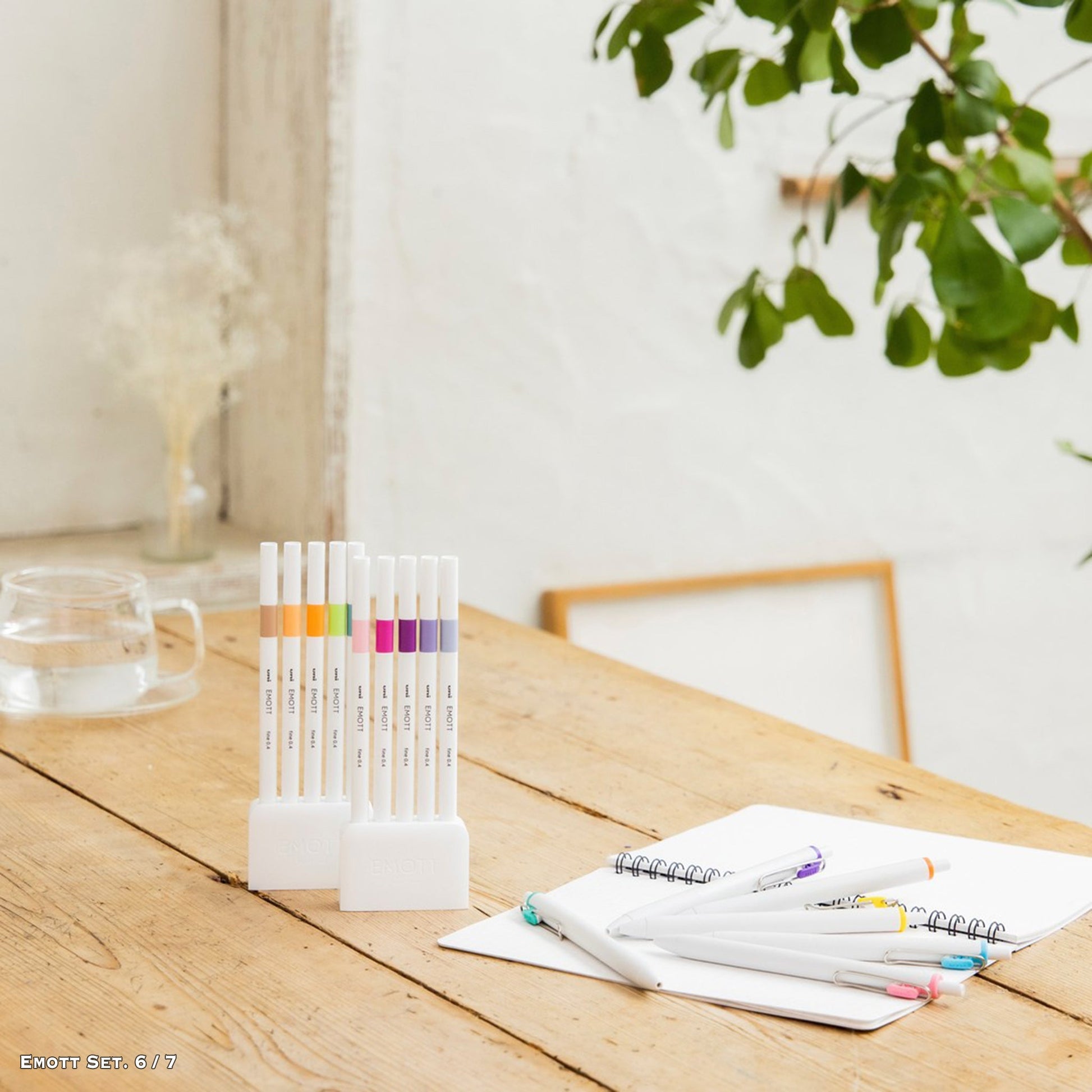 Uni Mitsubishi Emott Fineliner 5 - Color Set No.7 Floral Color - Fine - Tip Markers