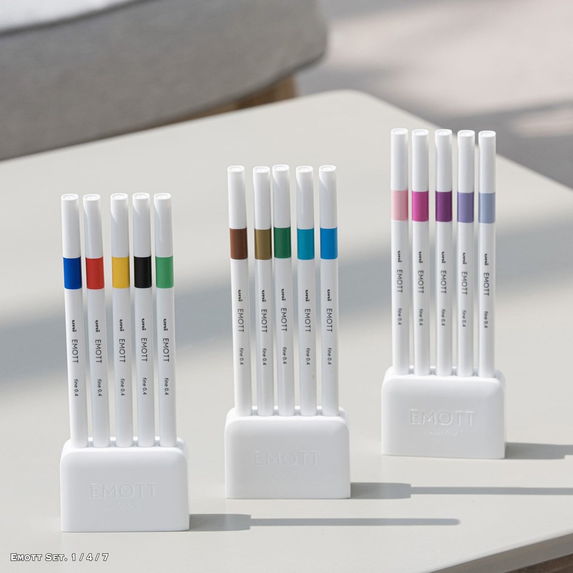 Uni Mitsubishi Emott Fineliner 5 - Color Set No.7 Floral Color - Fine - Tip Markers