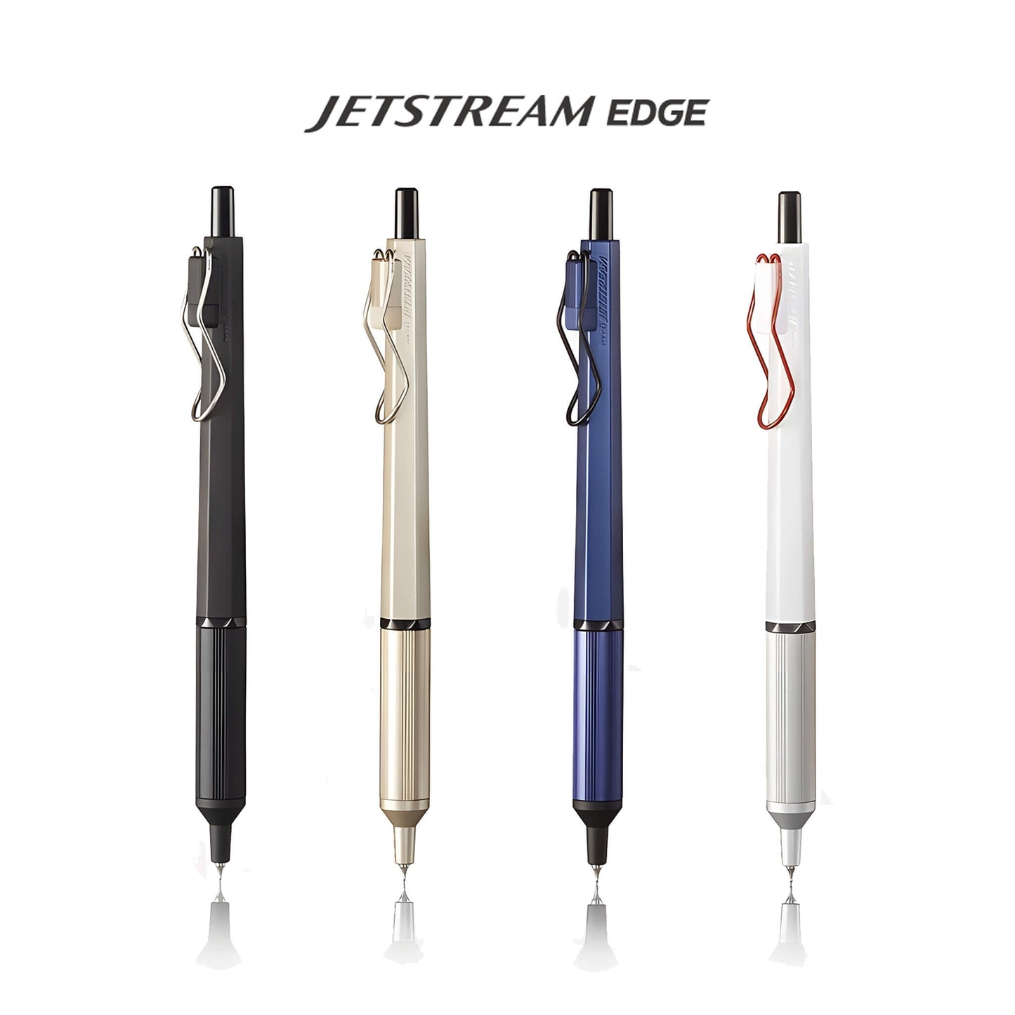 Uni Mitsubishi Jetstream Edge Ballpoint Pen 0.28mm - White / Red - Ballpoint Pens