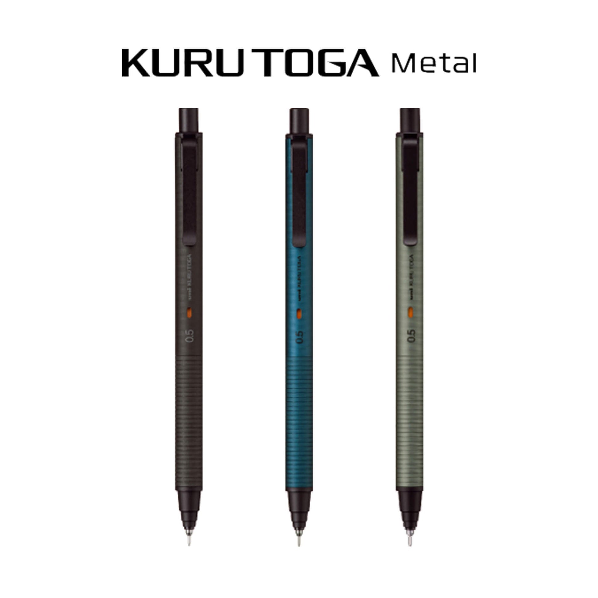 Uni Mitsubishi Kuru Toga Metal Mechincal Pencil 0.5mm - Silent Blue - Mechanical Pencils