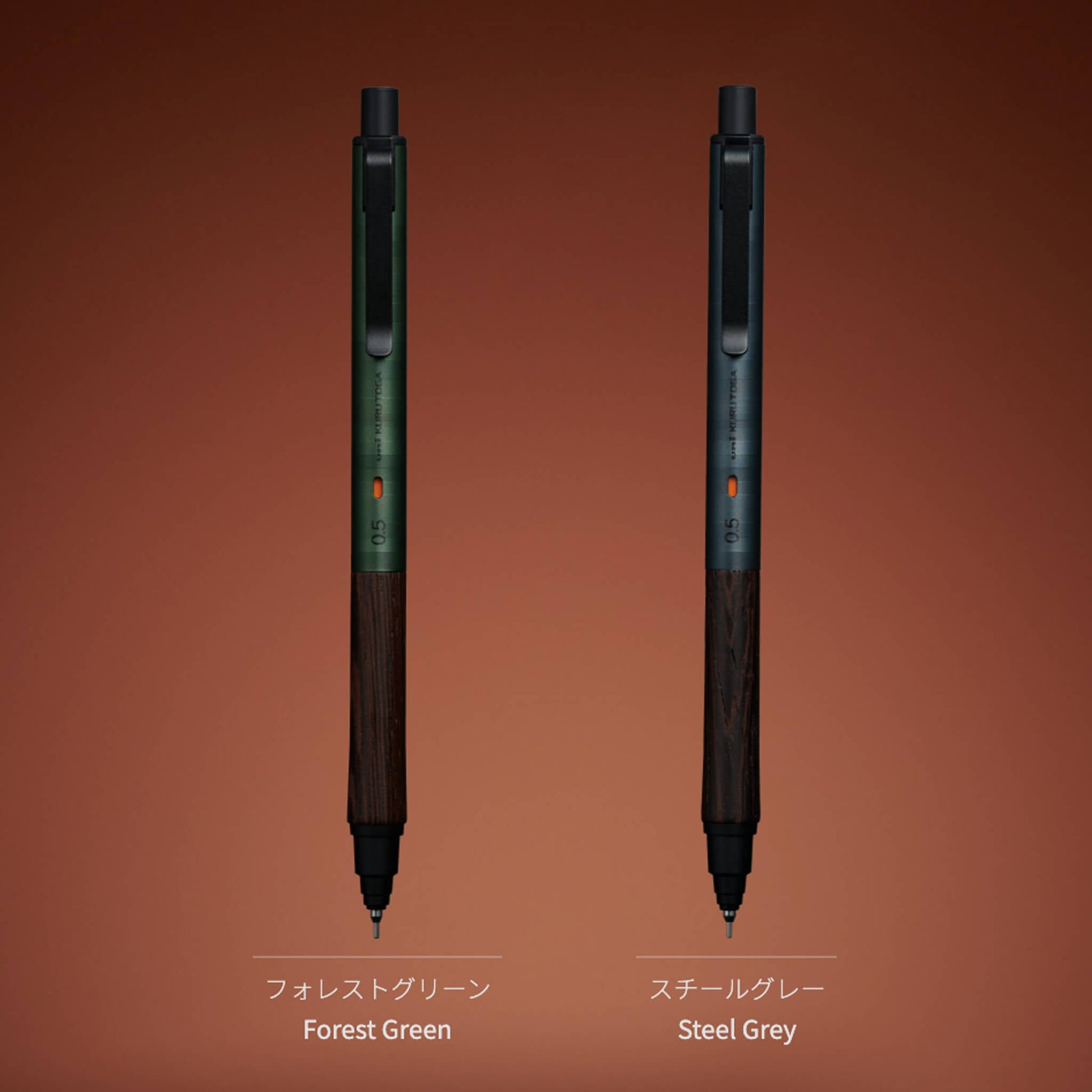Uni Mitsubishi Kuru Toga Wood Mechanical Pencil 0.5mm - Steel Gray - Mechanical Pencils