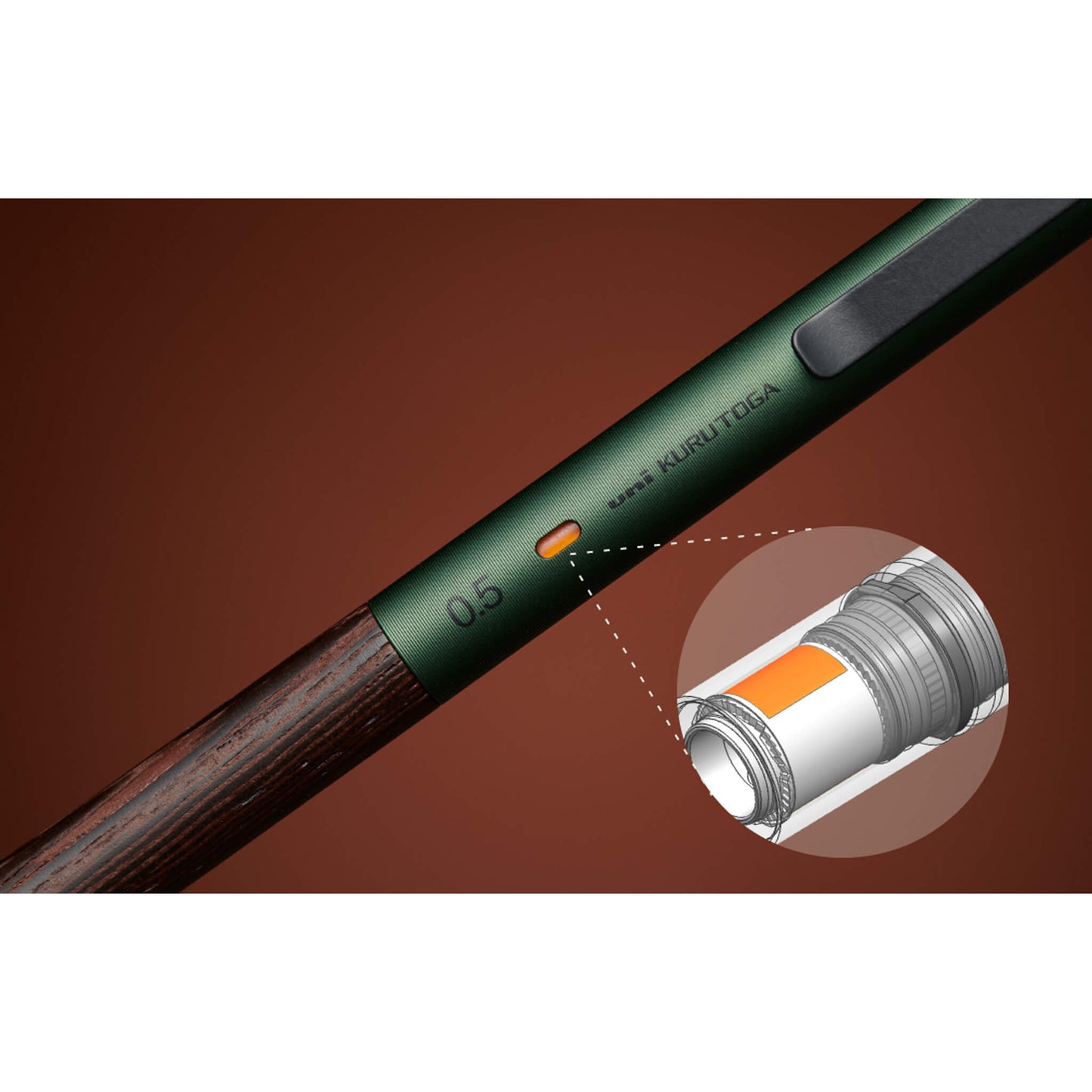 Uni Mitsubishi Kuru Toga Wood Mechanical Pencil 0.5mm - Steel Gray - Mechanical Pencils