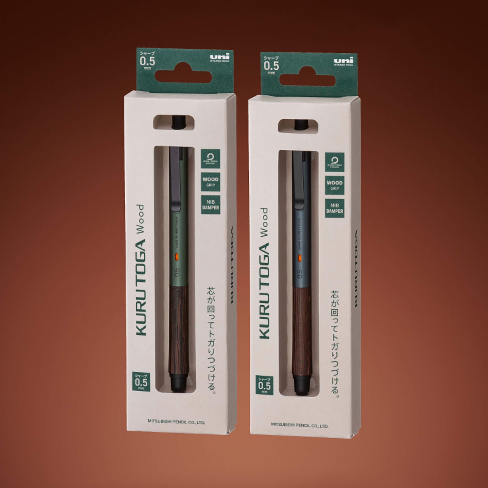 Uni Mitsubishi Kuru Toga Wood Mechanical Pencil 0.5mm - Steel Gray - Mechanical Pencils