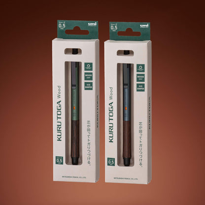 Uni Mitsubishi Kuru Toga Wood Mechanical Pencil 0.5mm - Steel Gray - Mechanical Pencils