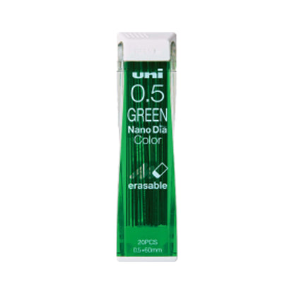 Uni Mitsubishi NanoDia Color Erasable Lead 0.5mm - Green - Pencil Leads
