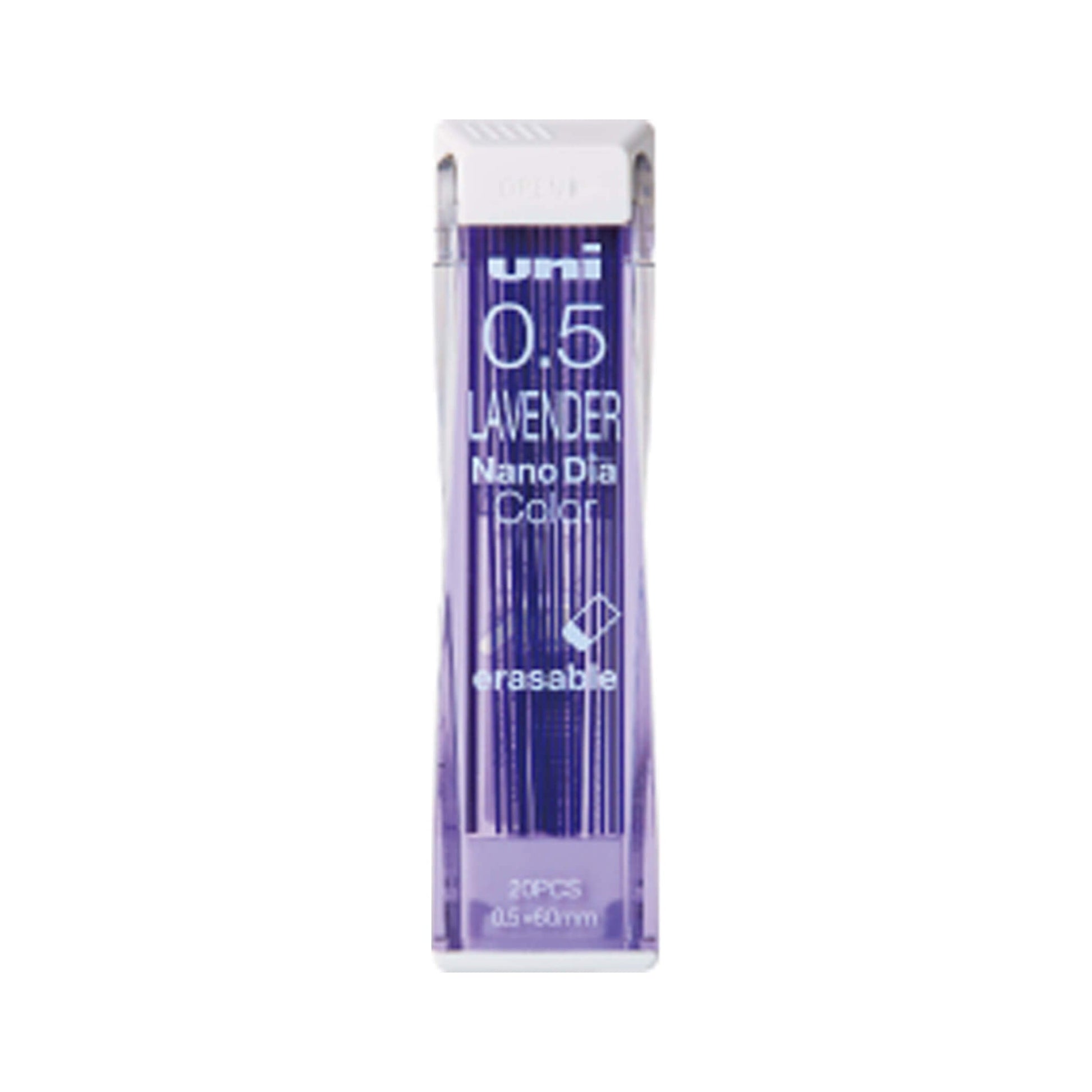 Uni Mitsubishi NanoDia Color Erasable Lead 0.5mm - Lavender - Pencil Leads
