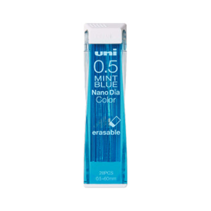 Uni Mitsubishi NanoDia Color Erasable Lead 0.5mm - Mint Blue - Pencil Leads