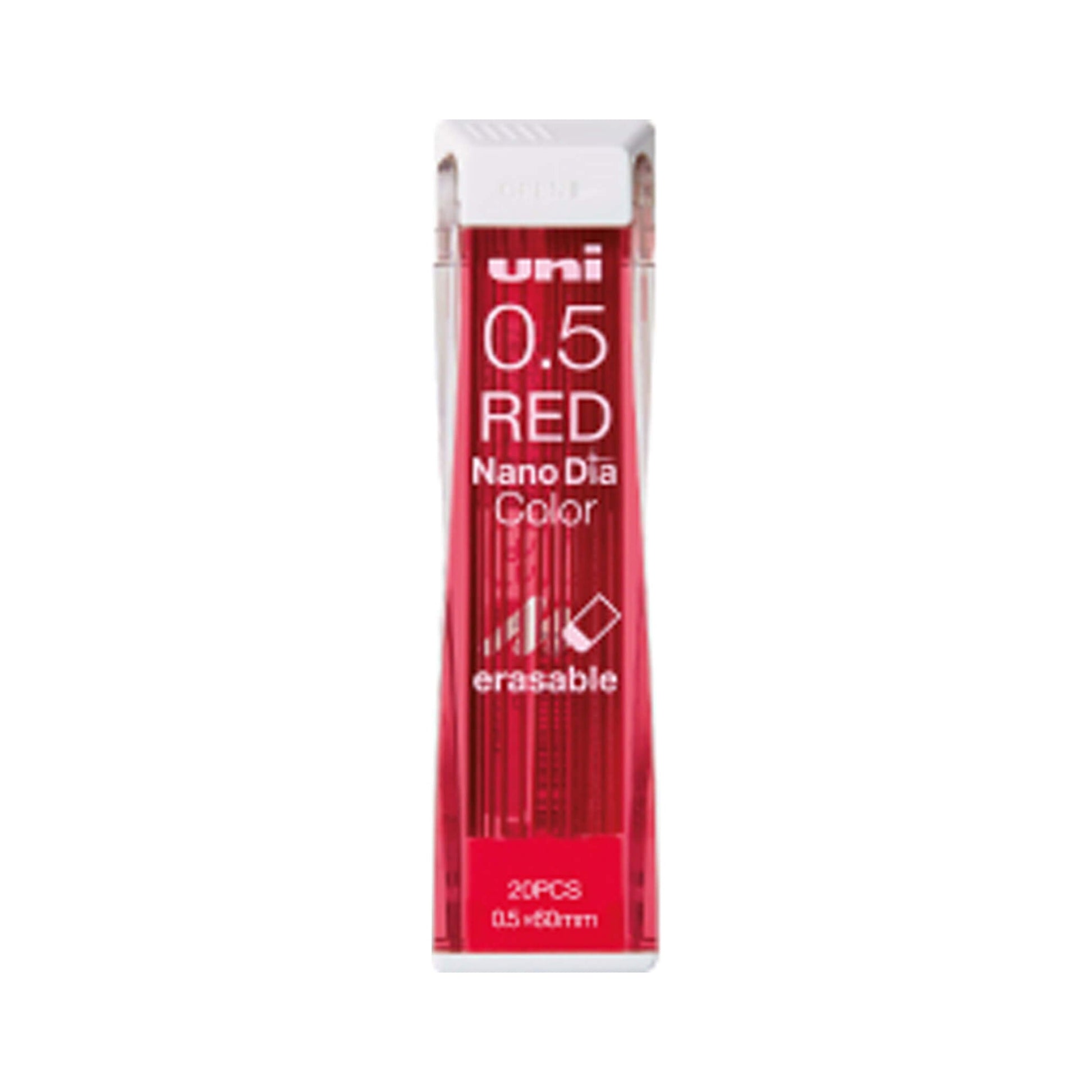 Uni Mitsubishi NanoDia Color Erasable Lead 0.5mm - Red - Pencil Leads
