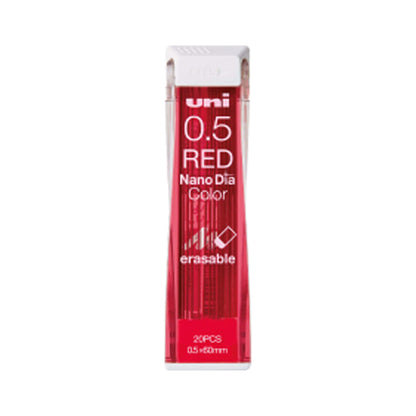 Uni Mitsubishi NanoDia Color Erasable Lead 0.5mm - Red - Pencil Leads