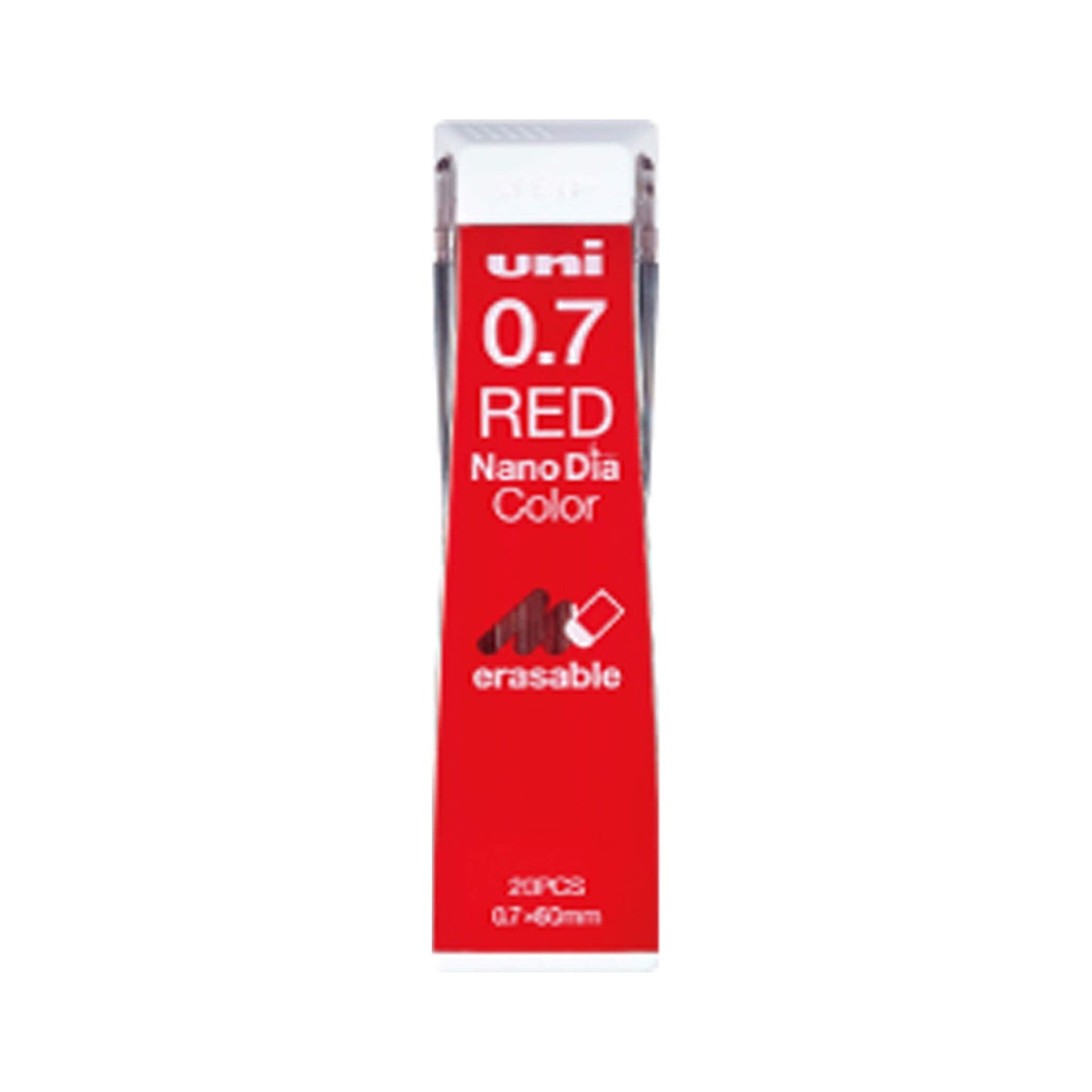 Uni Mitsubishi NanoDia Color Erasable Lead 0.7mm - Red - Pencil Leads