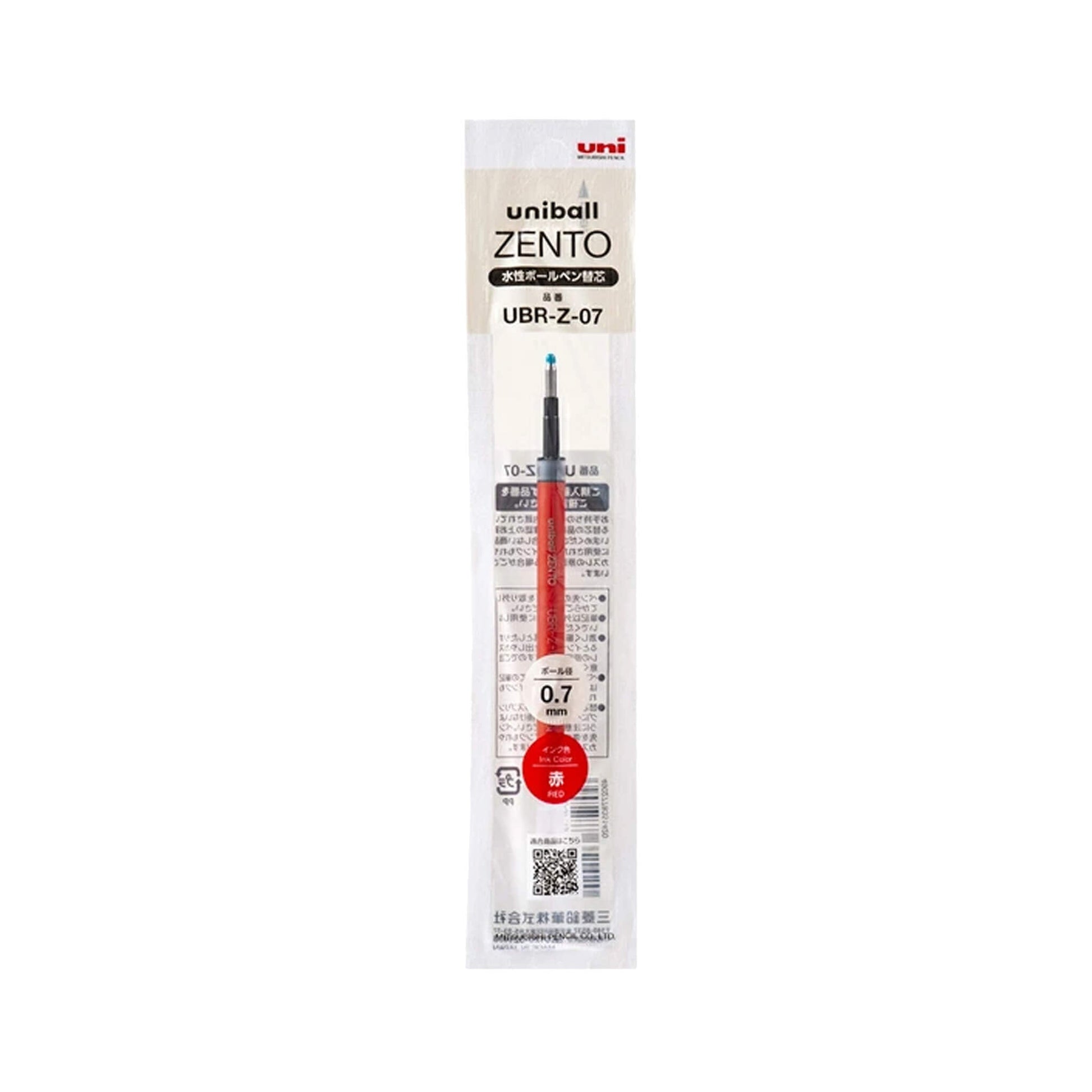 Uniball Zento Gel Pen Refill UBR - Z - 07 0.7mm - Red - Pen Refills