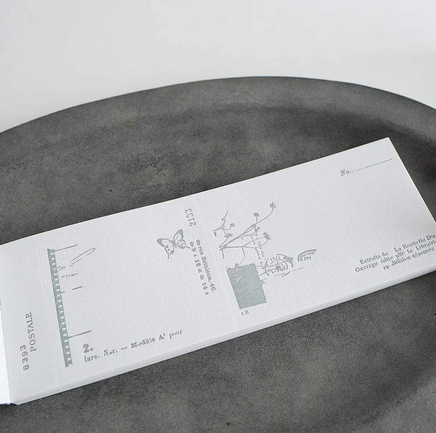 Yohaku Letterpress Memo Pad M - 134 Nostalgy Gray - Memo Pads