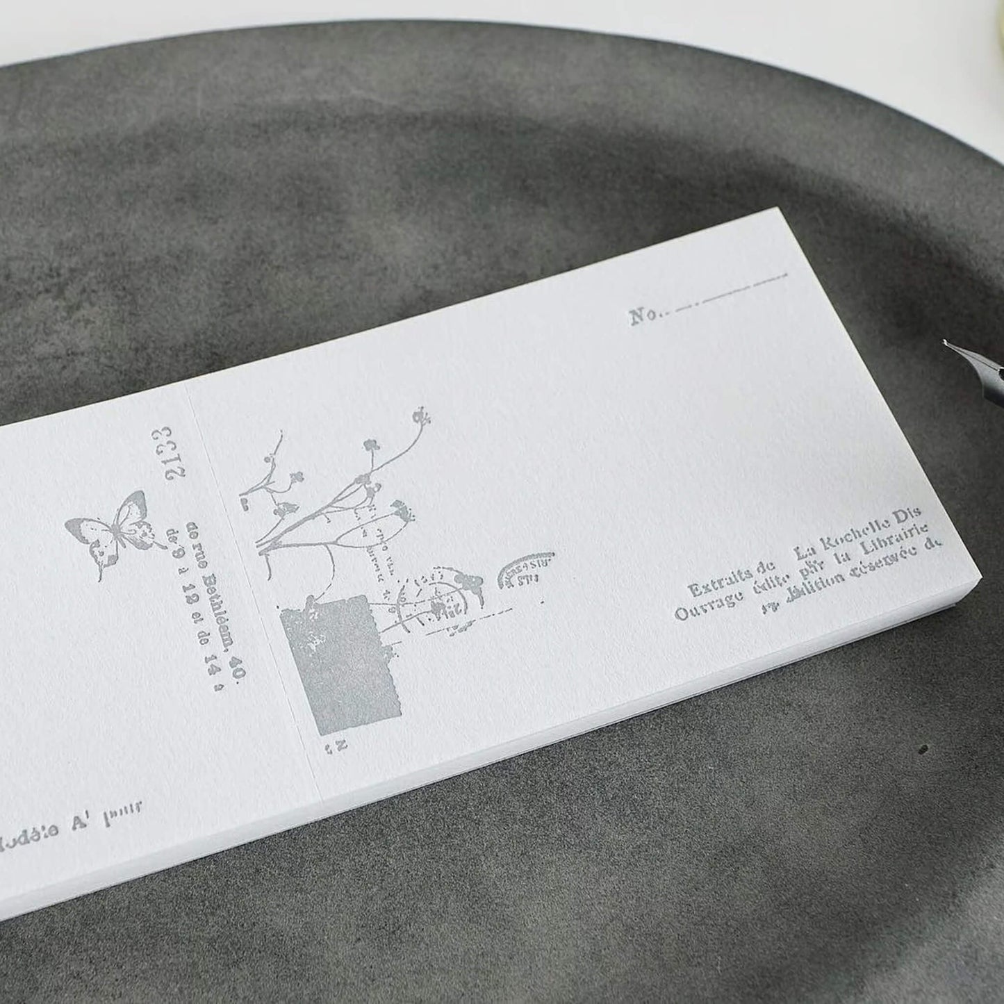 Yohaku Letterpress Memo Pad M - 134 Nostalgy Gray - Memo Pads