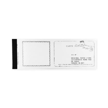 Yohaku Letterpress Memo Pad M - 144 Letter Black - Memo Pads