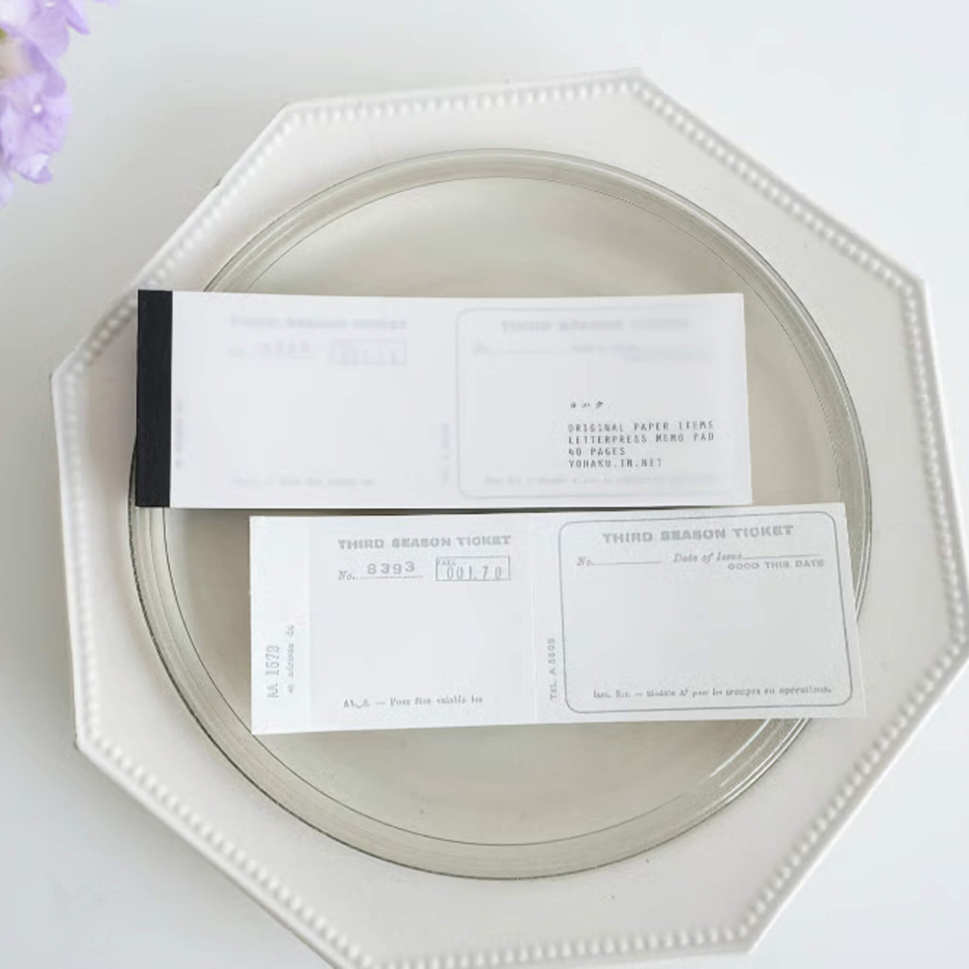 Yohaku Letterpress Memo Pad M - 167 Ticket Gray - Memo Pads