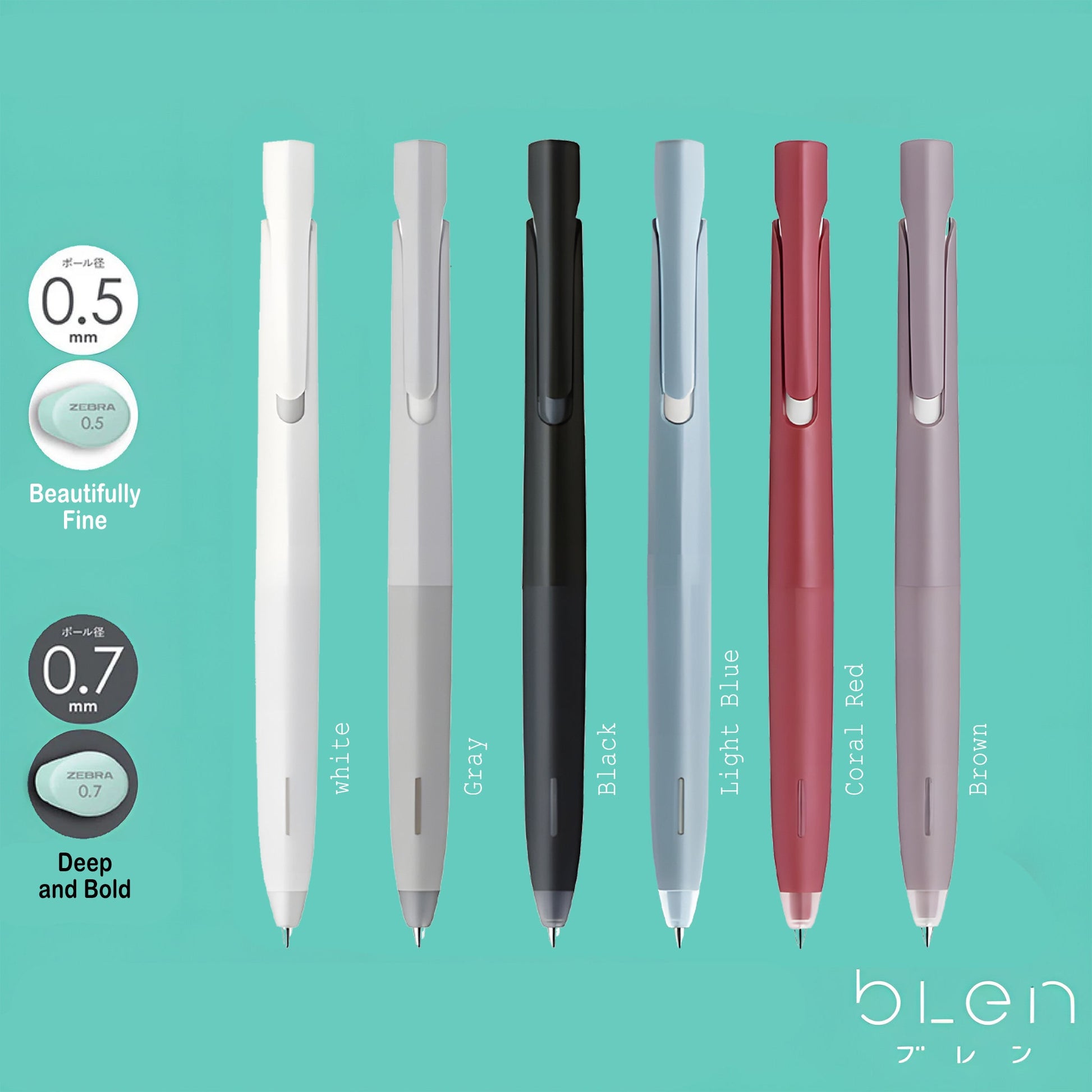 Zebra bLen Ballpoint Pen 0.7mm - Gray - Ballpoint Pens