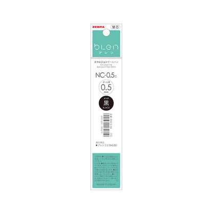 Zebra bLen Ballpoint Pen Refill NC - 0.5 - Black - Pen Refills