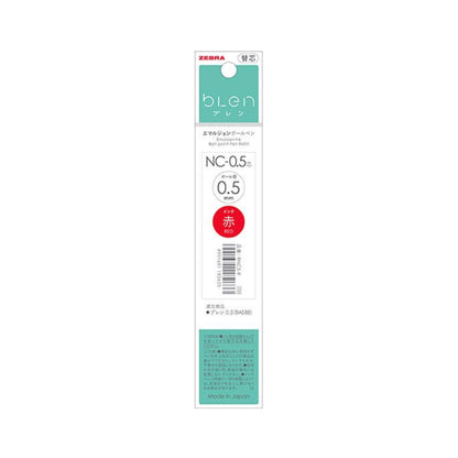 Zebra bLen Ballpoint Pen Refill NC - 0.5 - Red - Pen Refills
