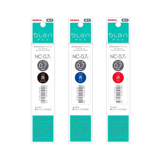 Zebra bLen Ballpoint Pen Refill NC - 0.7 - Black - Pen Refills