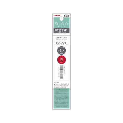 Zebra bLen U Ballpoint Pen Refill SY - 0.5 0.5mm - Red - Pen Refills