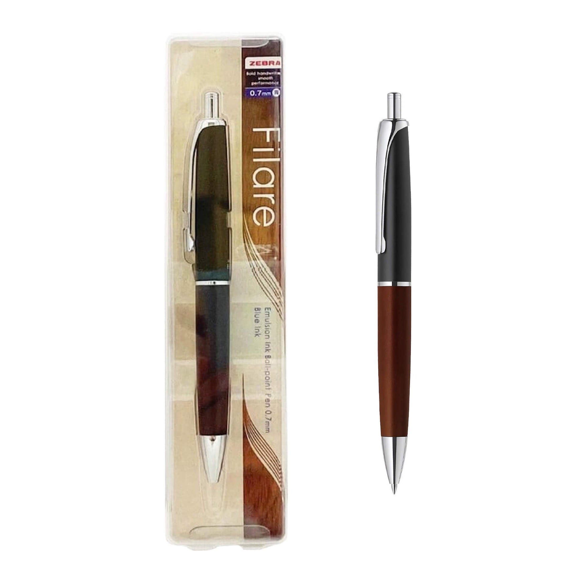 Zebra Filare Wood Ballpoint Pen Click Type - Wood / Black - Ballpoint Pens