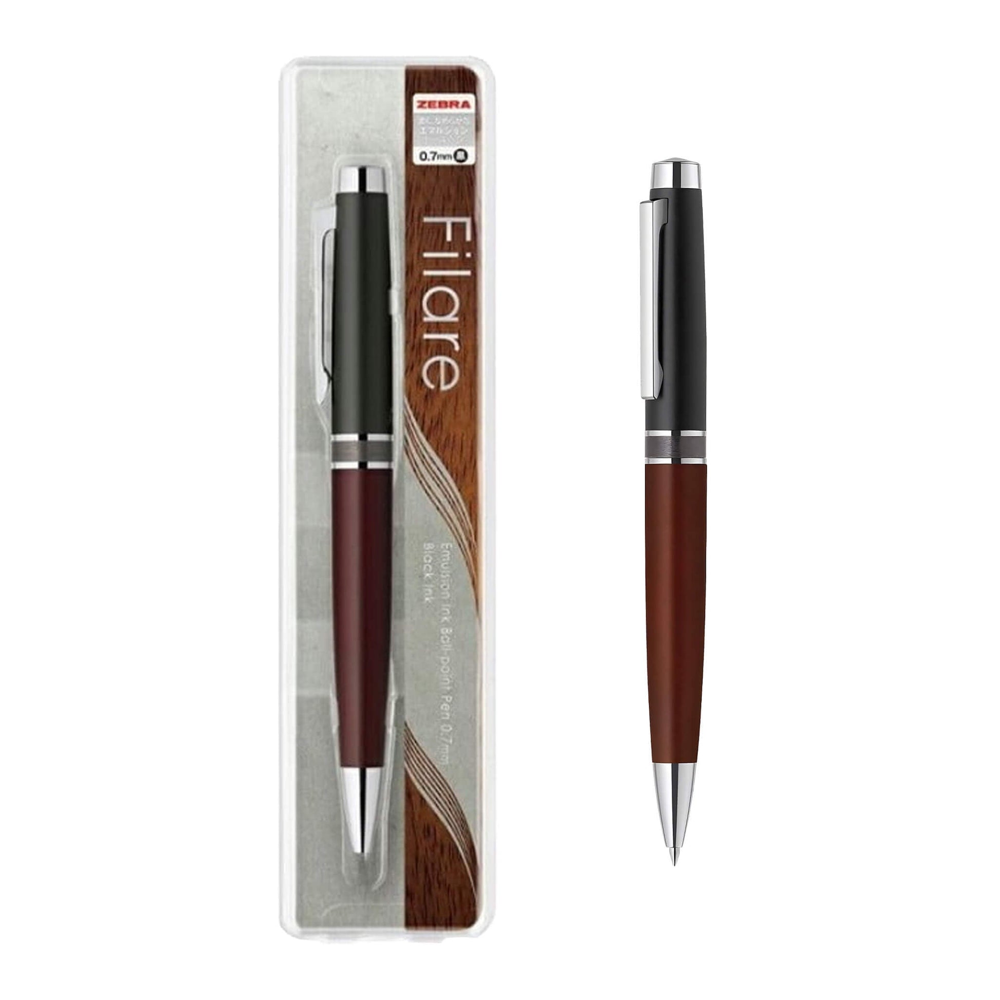 Zebra Filare Wood Ballpoint Pen Twist Type - Wood / Black - Ballpoint Pens