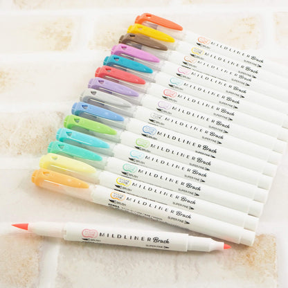 Zebra Mildliner Brush Pen Set of 5 - Soothing Mild Colors - Brush Pens