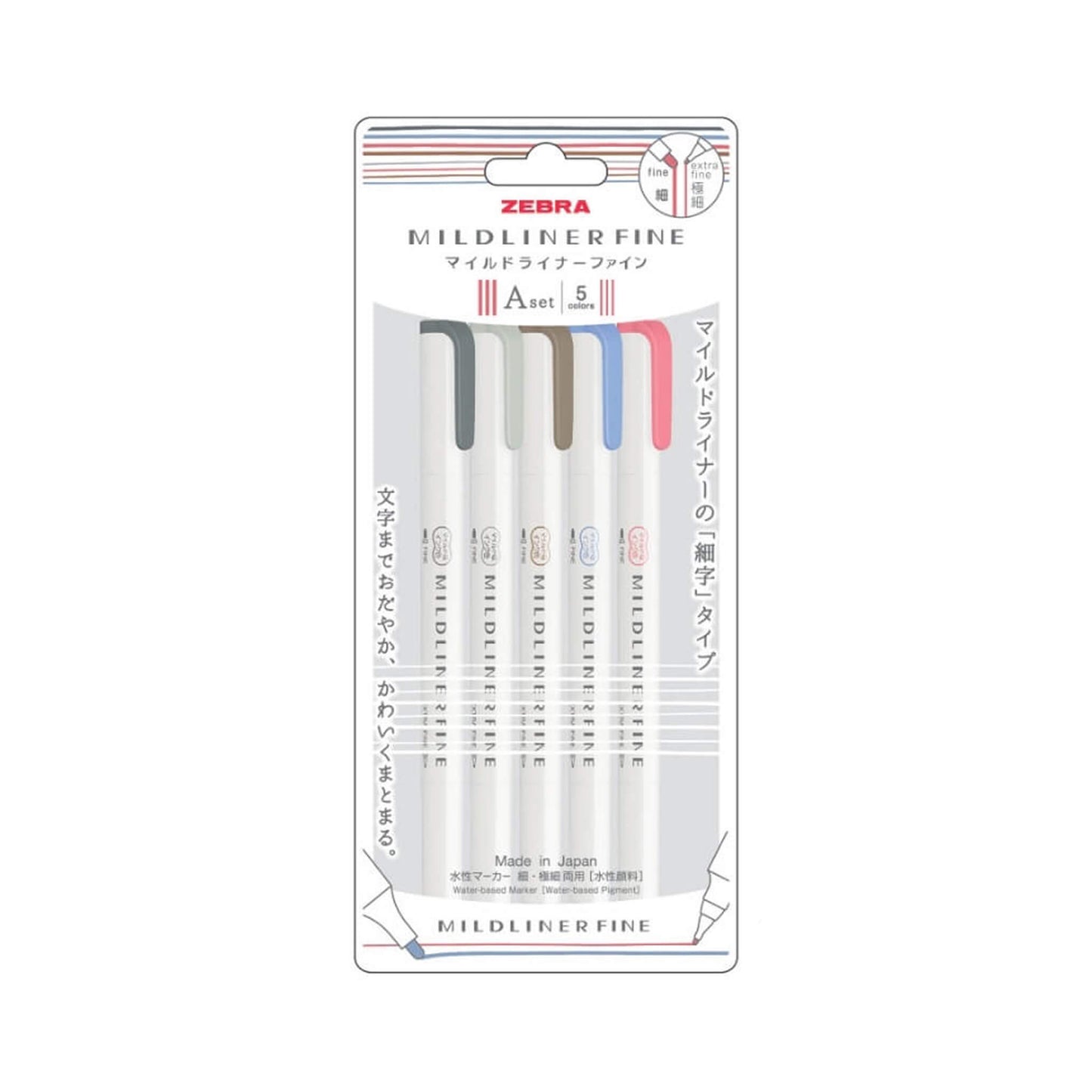 Zebra Mildliner Fine Dual - Tip Marker Limited Edition Set - Set A - Fine - Tip Markers