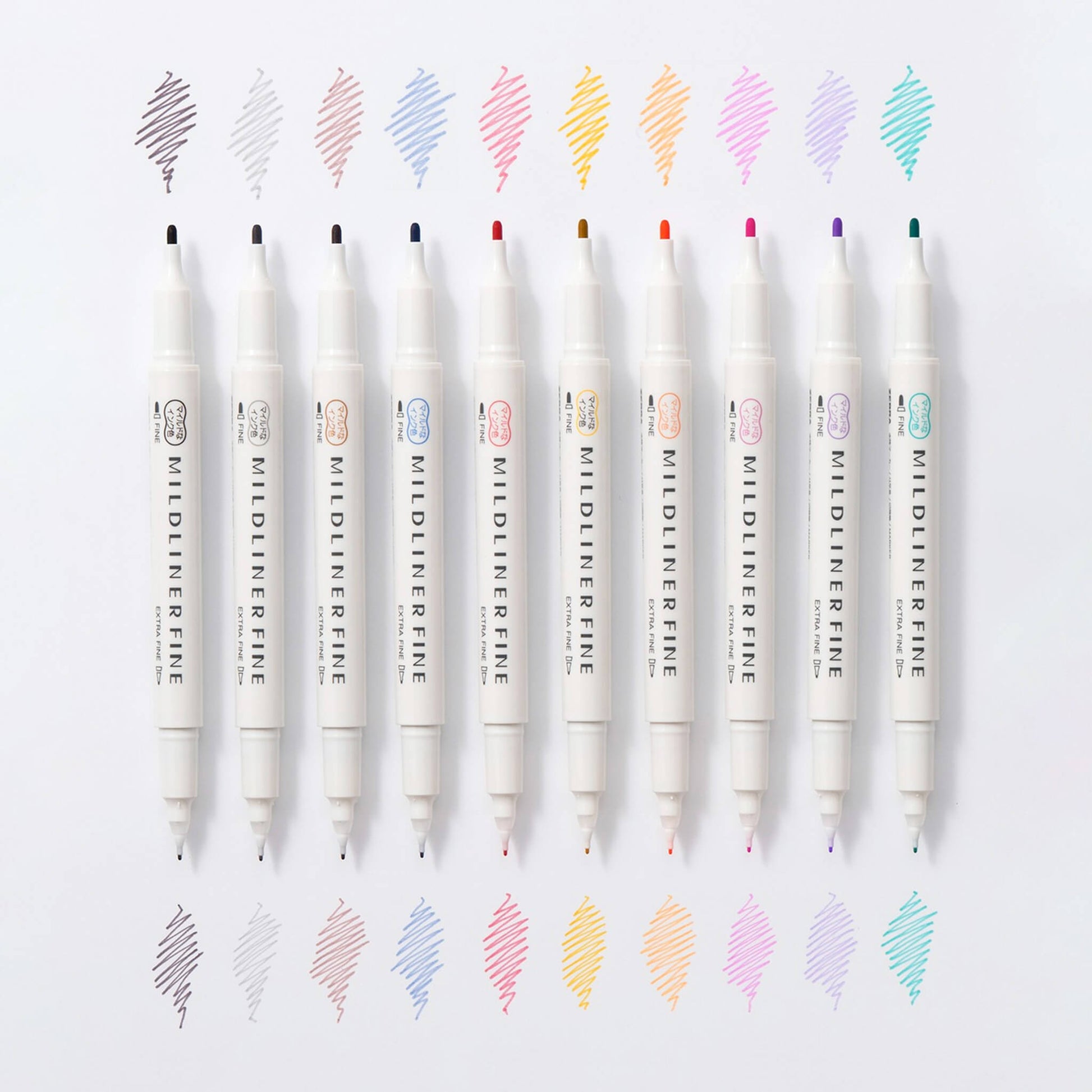 Zebra Mildliner Fine Dual - Tip Marker Limited Edition Set - Set A - Fine - Tip Markers