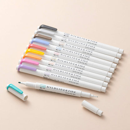 Zebra Mildliner Fine Dual - Tip Marker Limited Edition Set - Set A - Fine - Tip Markers