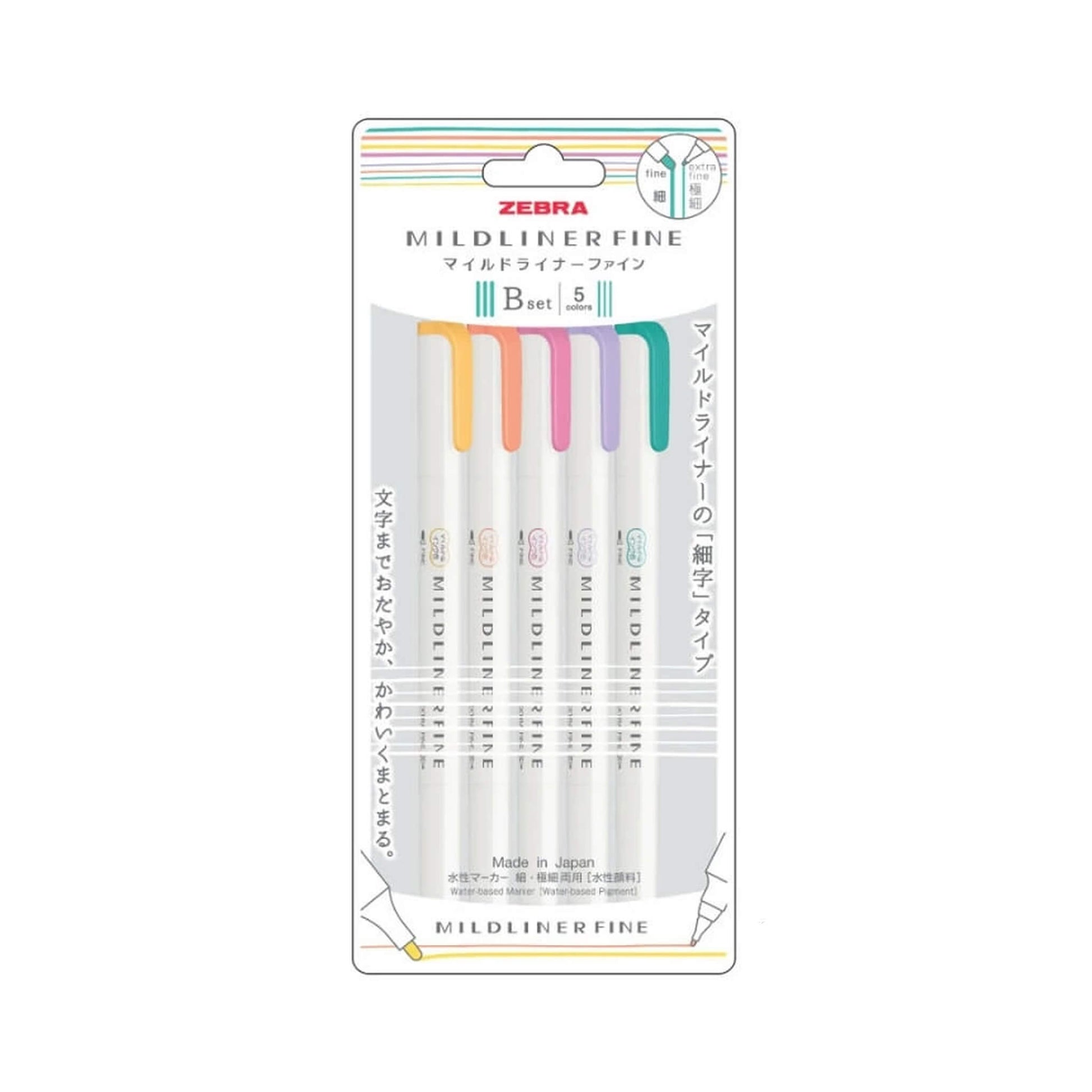 Zebra Mildliner Fine Dual - Tip Marker Limited Edition Set - Set B - Fine - Tip Markers
