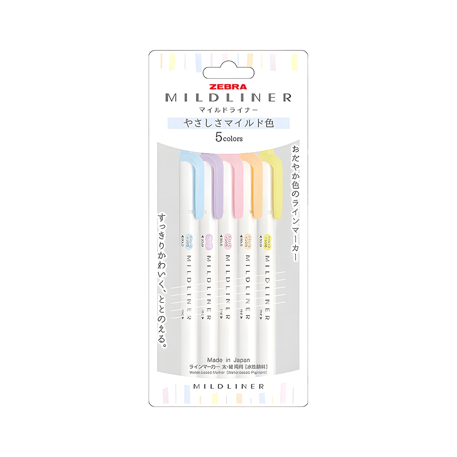 Zebra Mildliner Highlighter Set of 5 - Gentleness Mild Colors - Highlighters