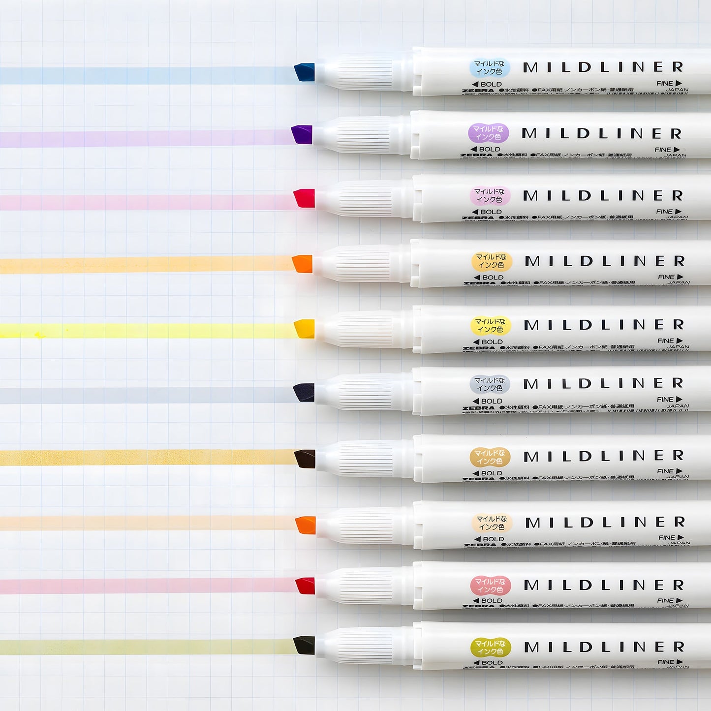 Zebra Mildliner Highlighter Set of 5 - Gentleness Mild Colors - Highlighters