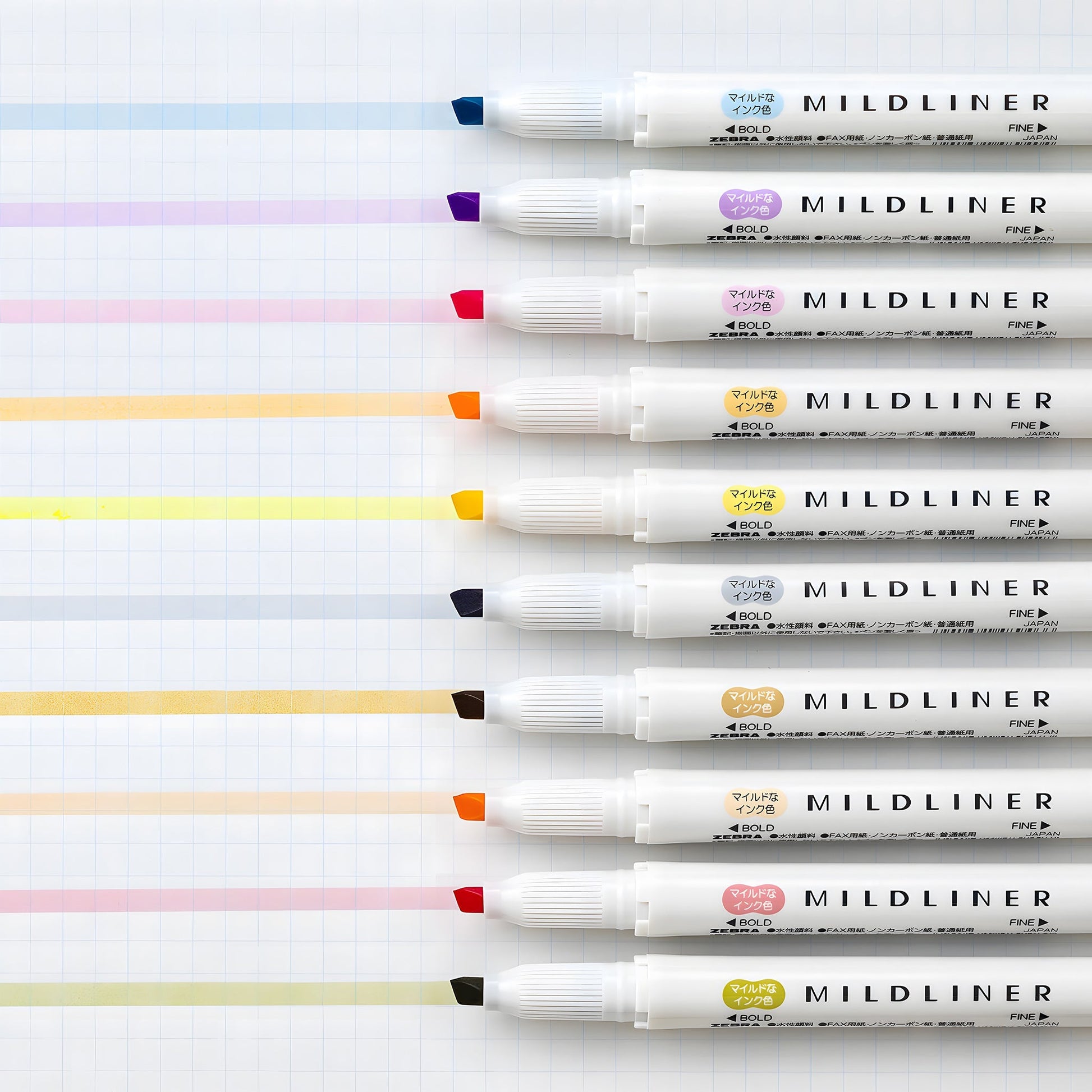 Zebra Mildliner Highlighter Set of 5 - Natural Mild Colors - Highlighters