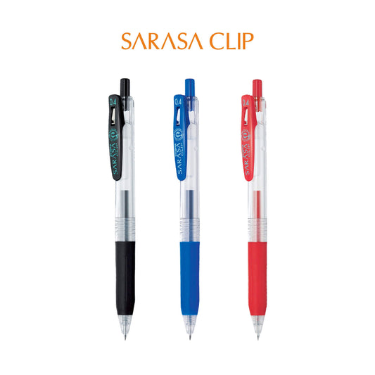 Zebra Sarasa Clip Gel Pen 0.4mm - Black - Gel & Rollerball Pens