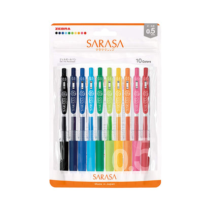 Zebra Sarasa Clip Gel Pen 10 - color Set 0.4mm/0.5mm - 0.5mm - Gel & Rollerball Pens