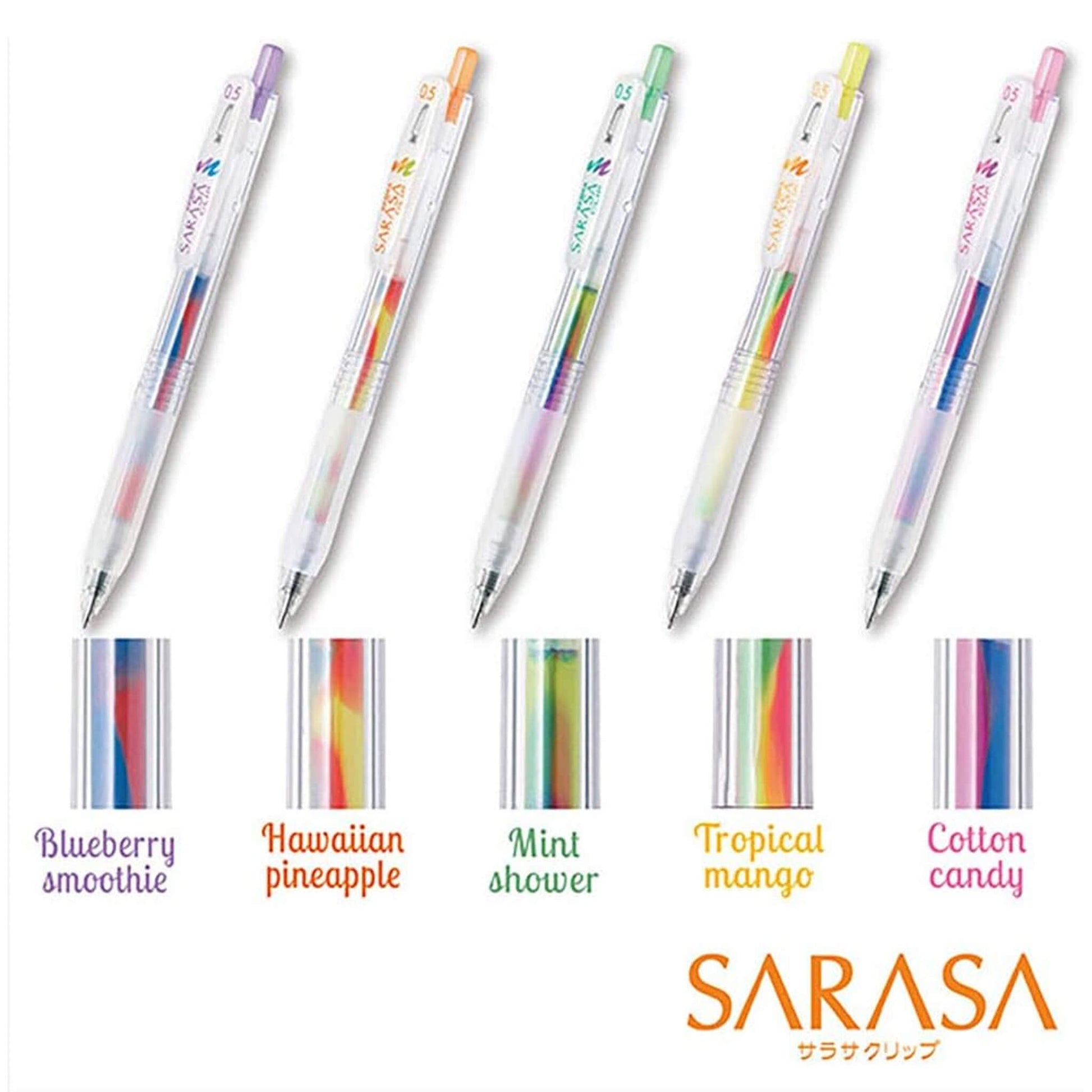 Zebra Sarasa Clip Gel Pen Marble Colors - Tropical Mango - Gel & Rollerball Pens