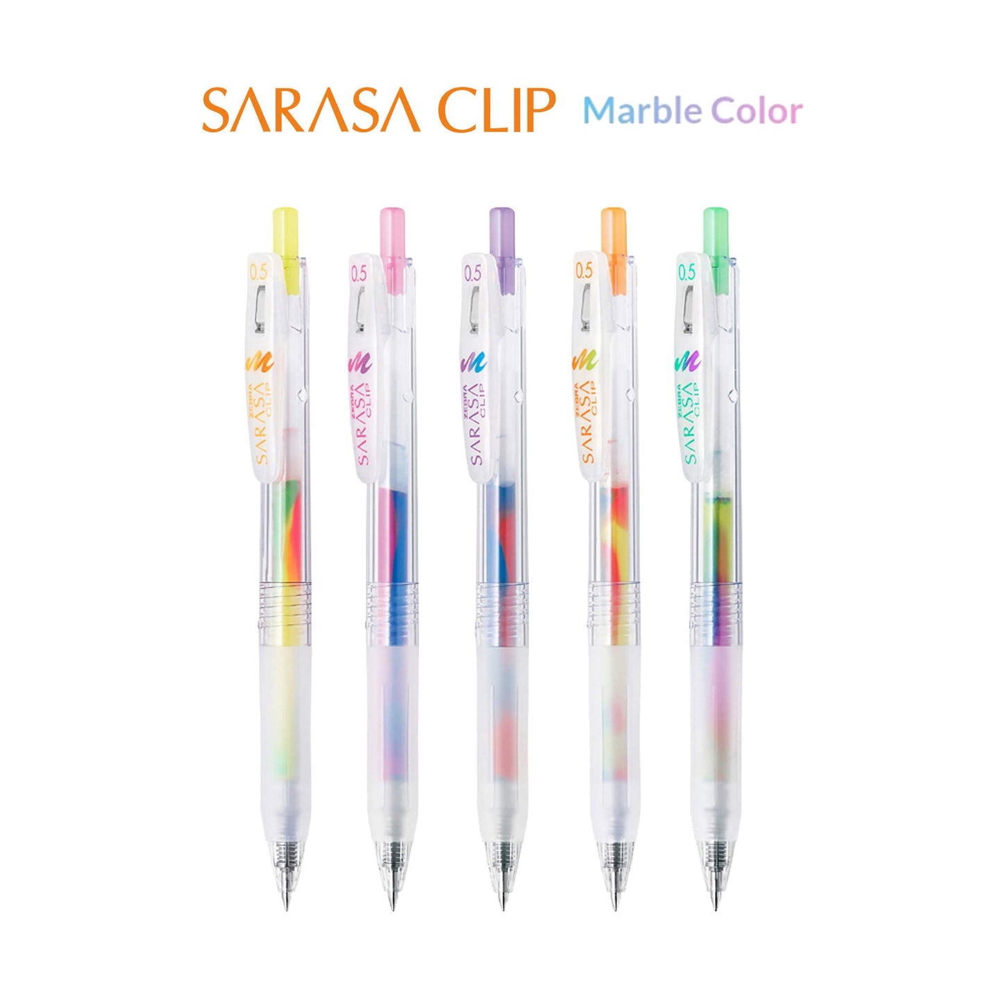 Zebra Sarasa Clip Gel Pen Marble Colors - Tropical Mango - Gel & Rollerball Pens