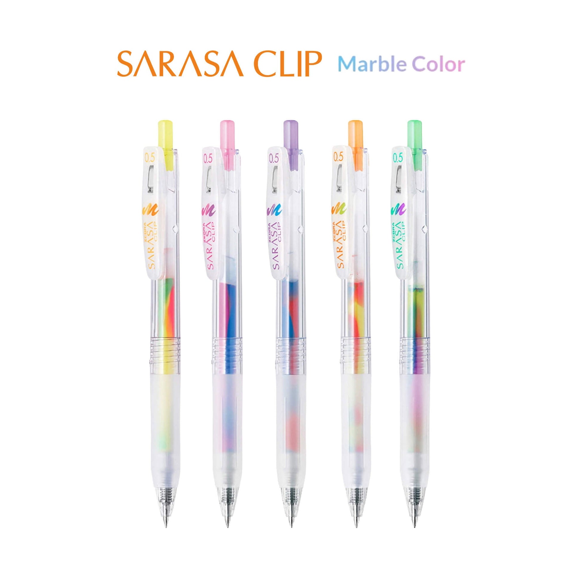 Zebra Sarasa Clip Gel Pen Marble Colors - Tropical Mango - Gel & Rollerball Pens