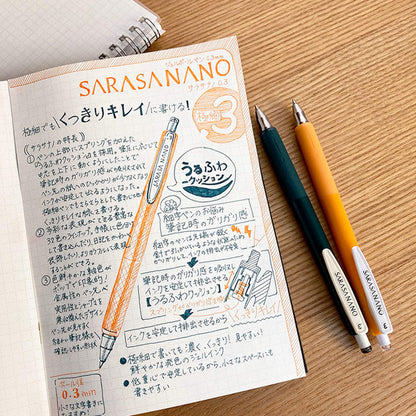 Zebra Sarasa Nano Gel Pen 0.3mm - Set of 5 - Gel & Rollerball Pens