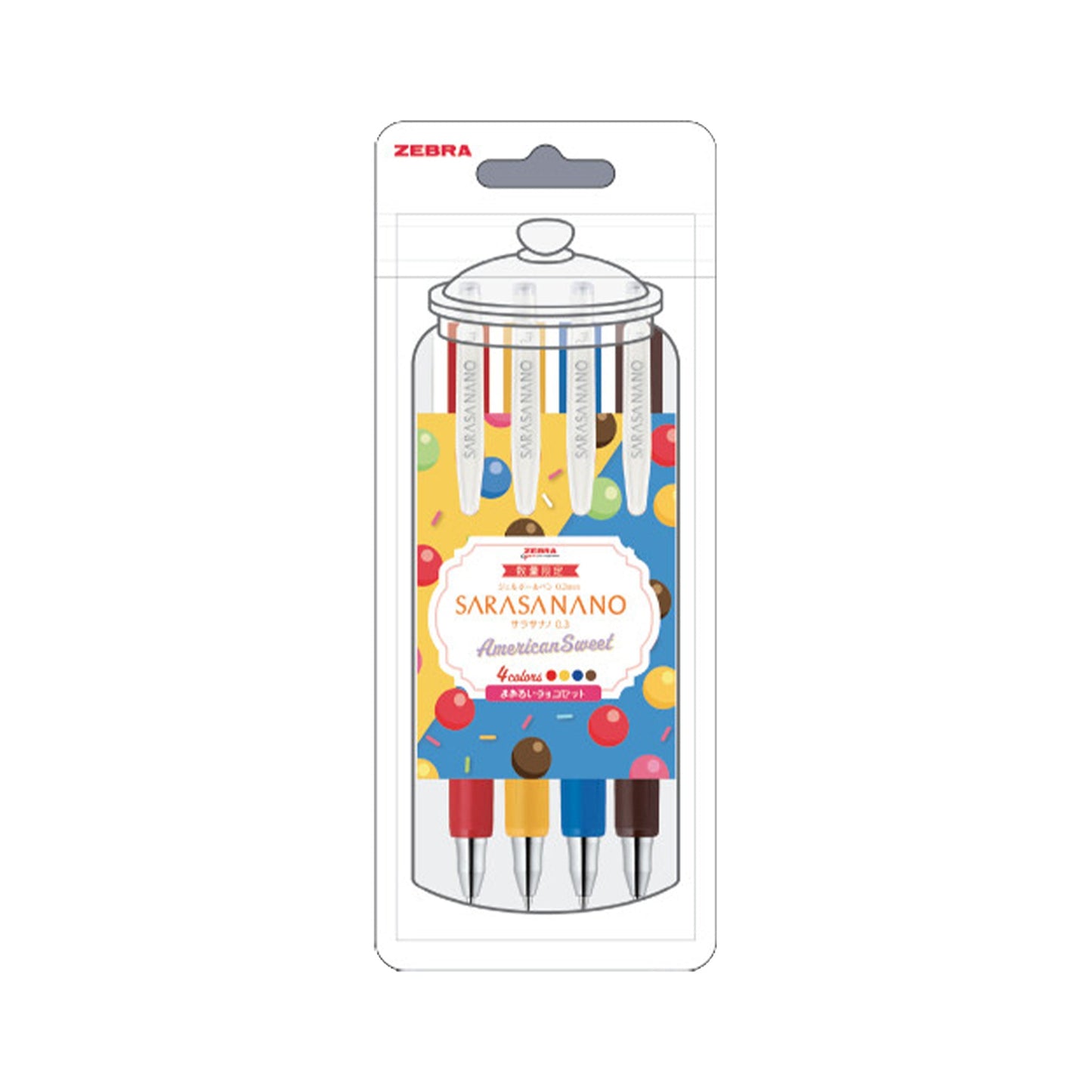 Zebra Sarasa Nano Gel Pen Limited 4 - Color Set - American Sweet / Chocolate 0.3mm - Gel & Rollerball Pens